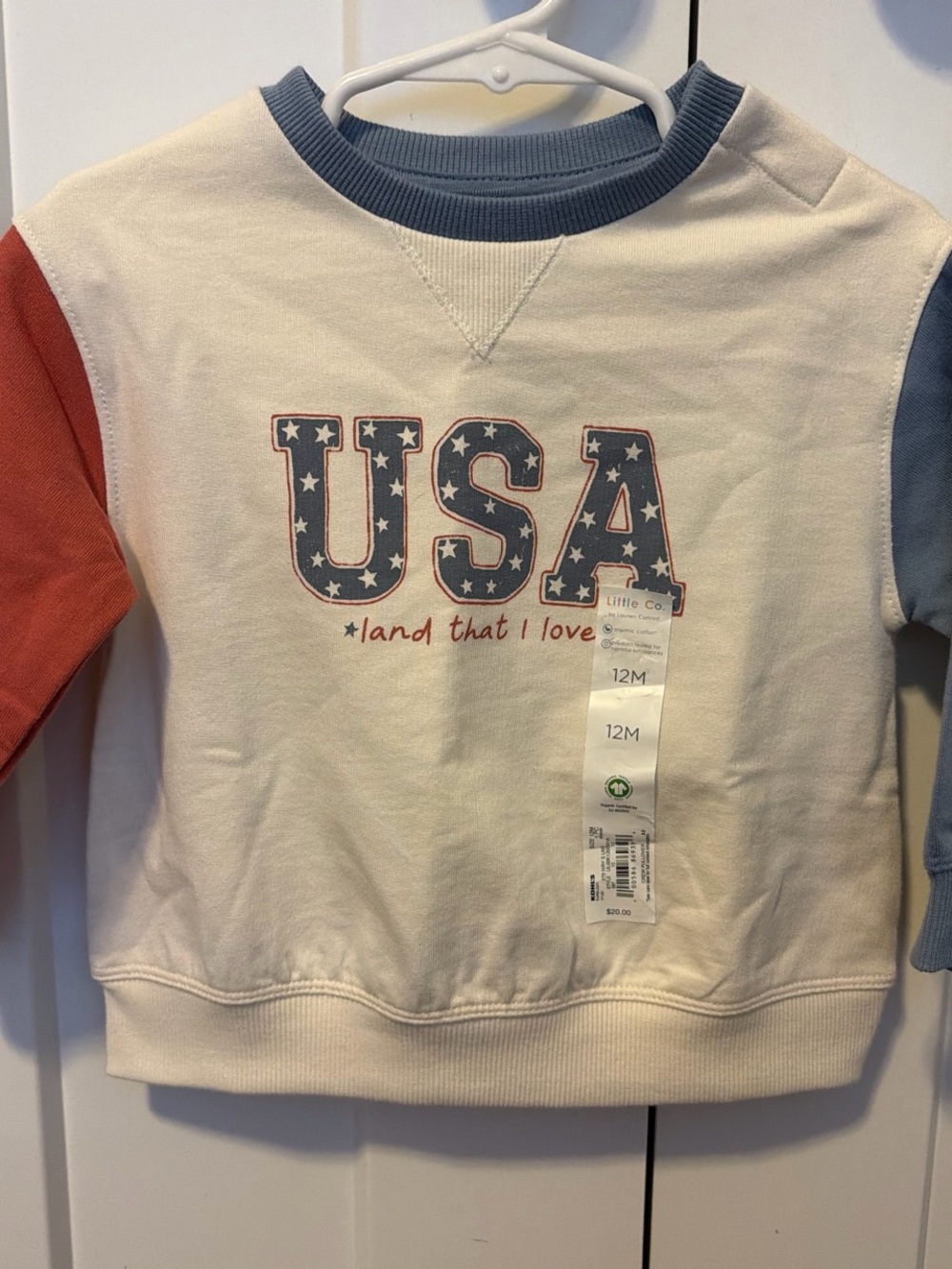 USA Graphic Crewneck Sweatshirt - Red, Blue & Cream